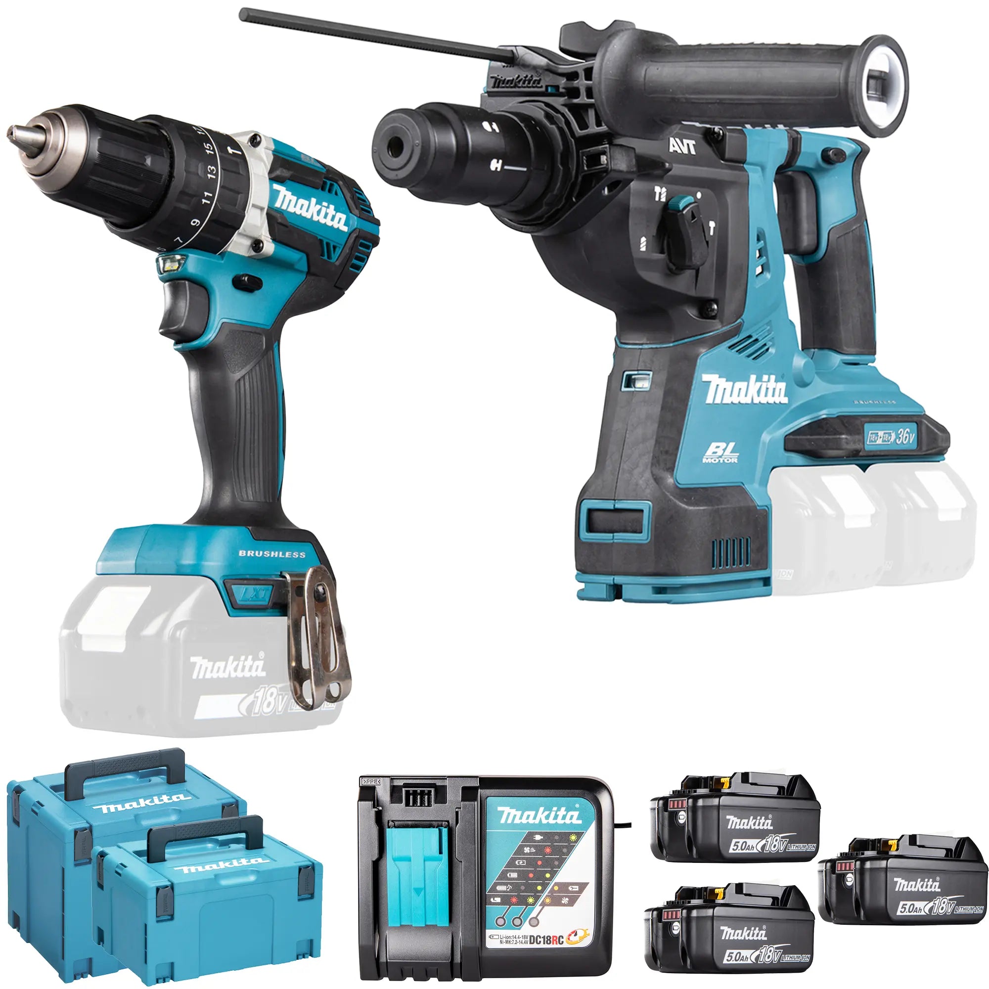 Set elettroutensili Makita DLX2280PTJ 18V 5Ah