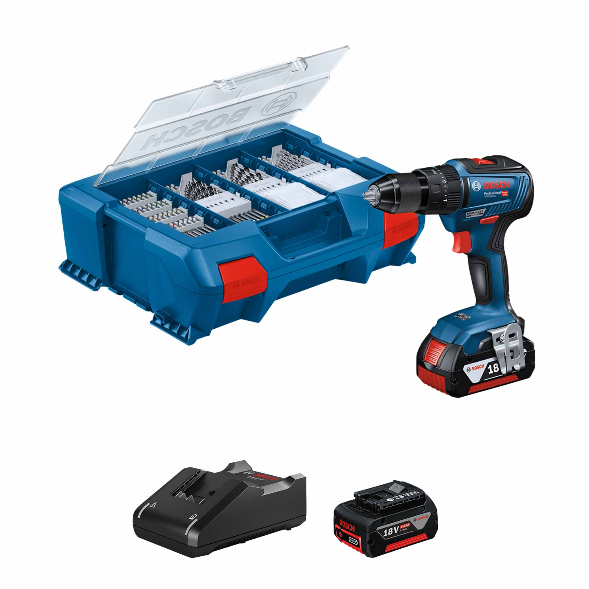 Trapano Avvitatore Bosch GSB 18V-55 18V 4AH