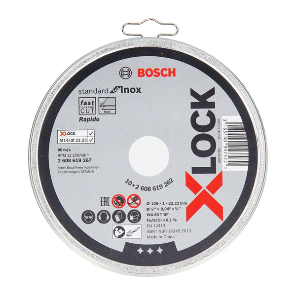 Cutting Disc Inox 125mm Bosch X-LOCK 10pz