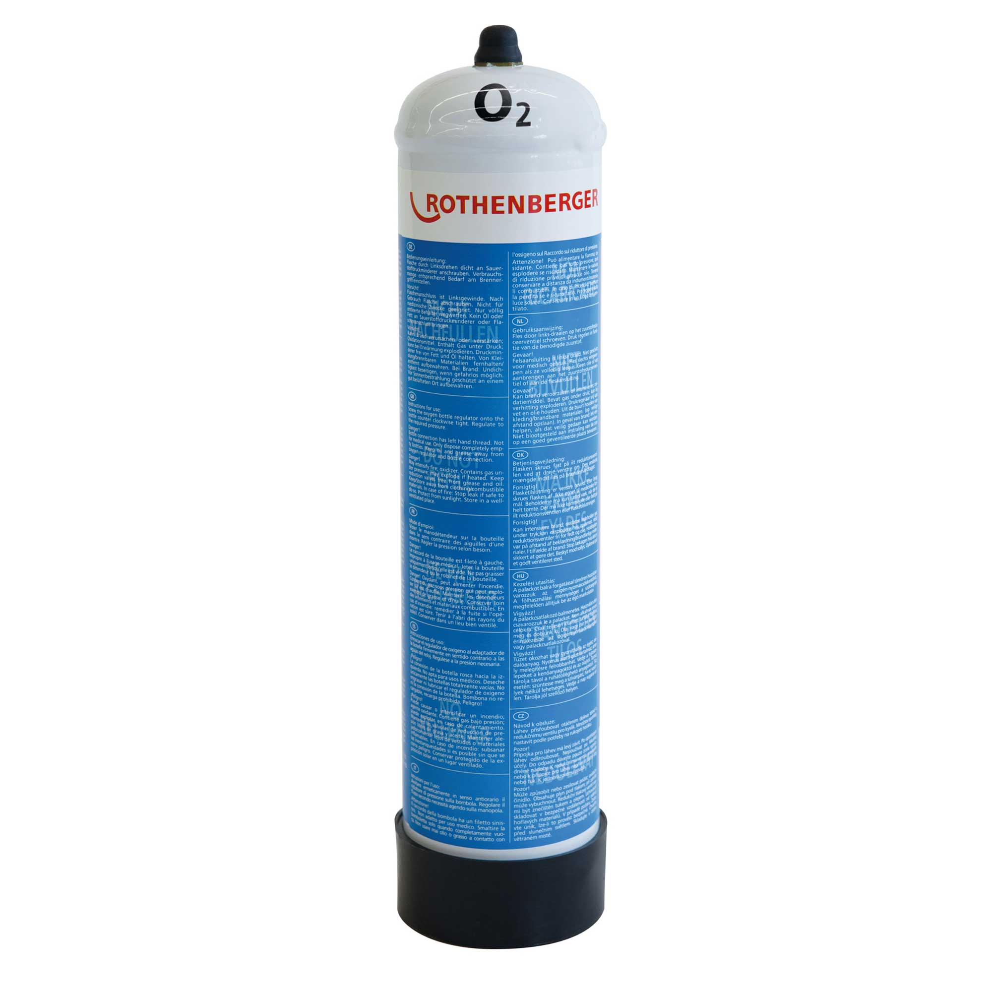 ROTHENBERGER Sauerstoffdruckminderer 110 Bar – Für Sauerstoffflaschen Mit M10x1, Inkl. Flammenrückschlagventil